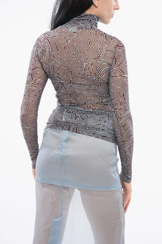 Sheer Turtleneck Top