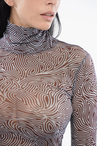 Sheer Turtleneck Top