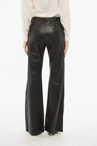 Nappa Leather Flared Trousers