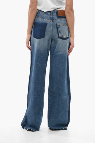 Jeans Wide Leg con Lavaggio Usurato