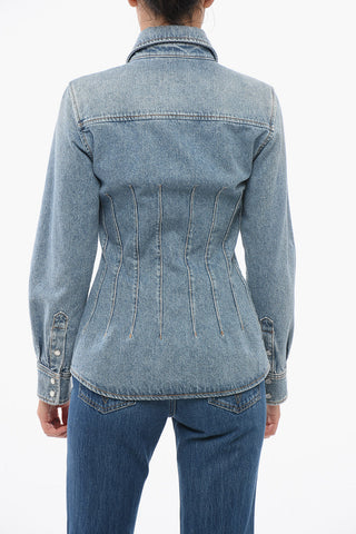Slim Fit Hemd aus Stone-Washed-Denim