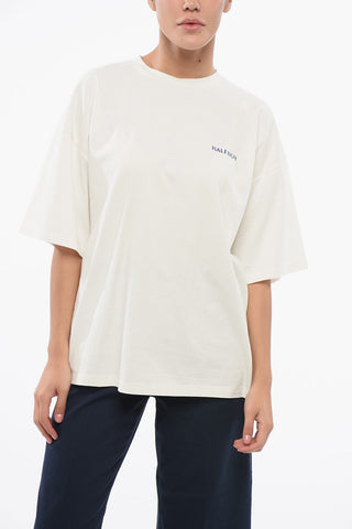 Crewneck Cotton T-Shirt with Logo Print