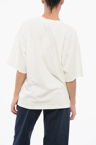 Crewneck Cotton T-Shirt with Logo Print