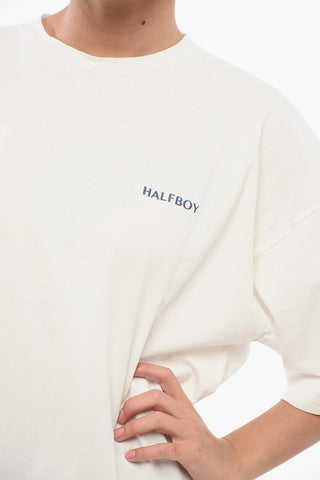 Crewneck Cotton T-Shirt with Logo Print
