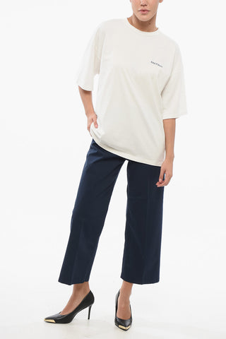 Crewneck Cotton T-Shirt with Logo Print