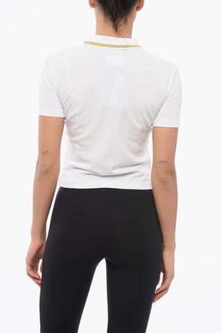 JEANS COUTURE Cropped Fit Polo with Lurex Logo