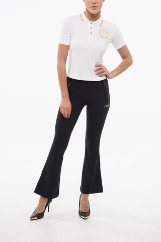 JEANS COUTURE Cropped Fit Polo with Lurex Logo
