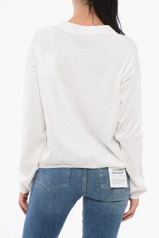 V-neck Cotton OVER Cardigan with Breast Pocket