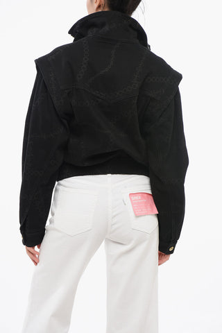 JEANS COUTURE Denim Jacket with Elastic Waistband