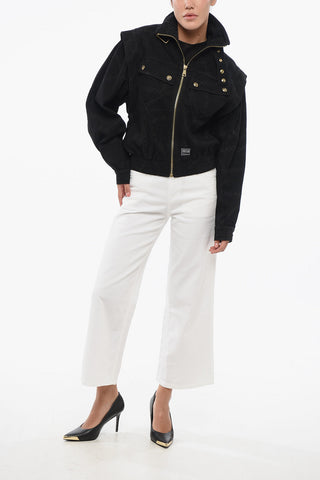 JEANS COUTURE Denim Jacket with Elastic Waistband