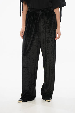 Wide-Leg-Hose aus Samt