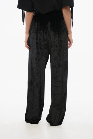 Wide-Leg-Hose aus Samt