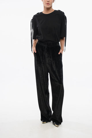 Wide-Leg-Hose aus Samt