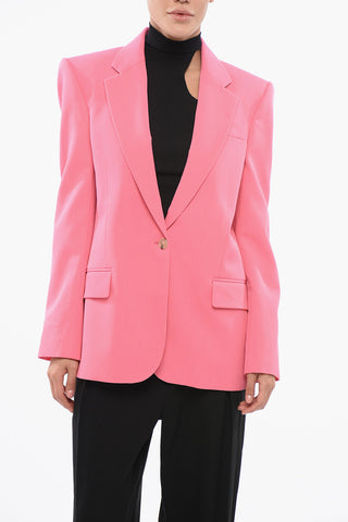 Wool Blazer with Padded Shoulders