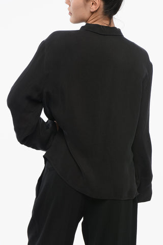 EMPORIO Cupro Shirt with Button-down Collar