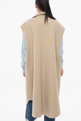 Sleeveless Coat with Asymmetric Cut