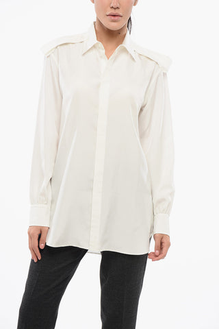 Camicia in Seta con Orlo Curvo