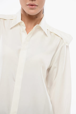 Camicia in Seta con Orlo Curvo