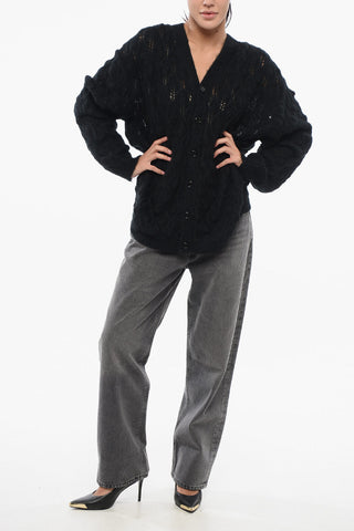 V-Neck Solid Color Cardigan