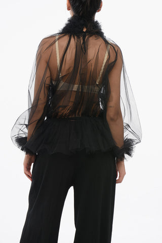 Transparente Bluse Mit Rüschen