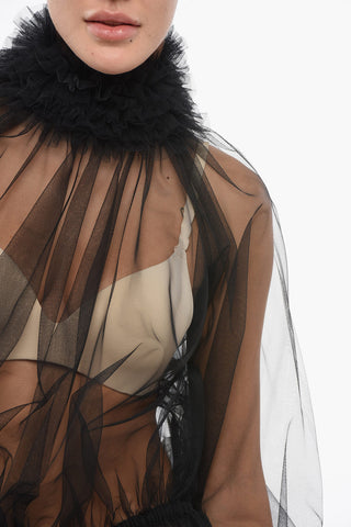Transparente Bluse Mit Rüschen