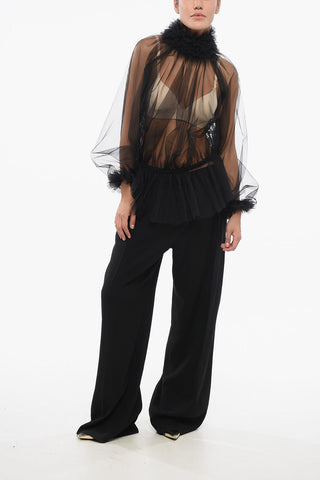 Transparente Bluse Mit Rüschen