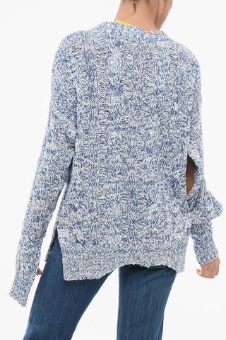 Pullover MOULINÈ Aus Mischwolle Im Zopfmuster Mit Distressed-Details