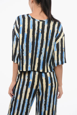 Short Sleeved Striped JUNO Blouse