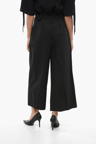 High-Waist Double Pleats POSEIDONE Flared Pants