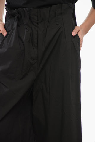 High-Waist Double Pleats POSEIDONE Flared Pants