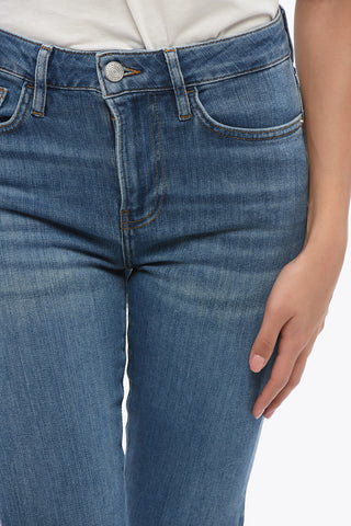 Frayed Hem Cropped Boot Cut Jeans 21cm