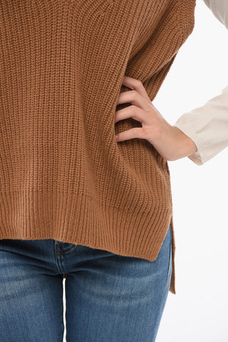 Sleeveless V-Neck Merinos Wool and Cashmere RYNIS Sweater