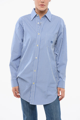 Awning Striped Popeline Shirt with Breast-pocket