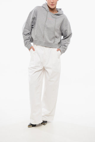 Brushed Cotton Cropped Fit Hoodie