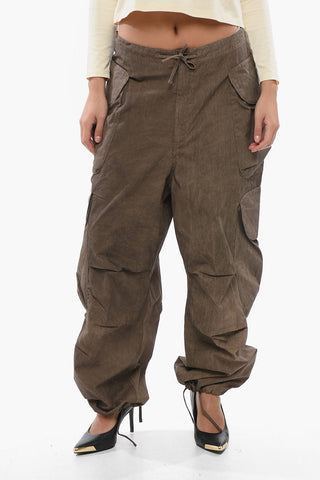 Low-Waisted Cotton and Nylon GOCAR Cargo Pants