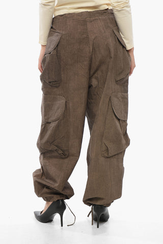 Low-Waisted Cotton and Nylon GOCAR Cargo Pants