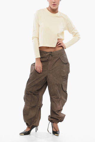 Low-Waisted Cotton and Nylon GOCAR Cargo Pants