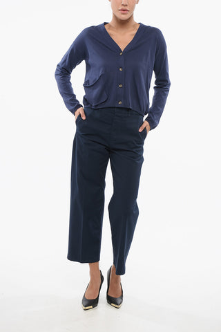 Cardigan OVER In Cotone con Scollo a V E Taschino