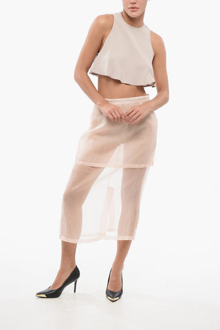 Sheer Silk Skirt with Layer