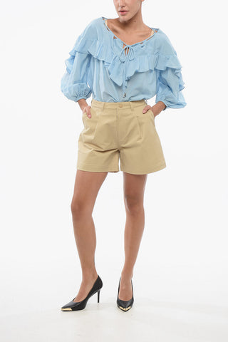 Shorts in Tessuto Tecnico a 1 Pince
