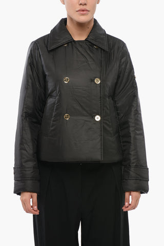 Double-breasted Down Jacket with Jewel Buttons