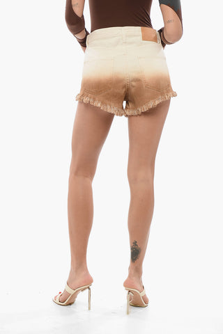 Shorts mit Farbverlauf und ausgefranstem Saum