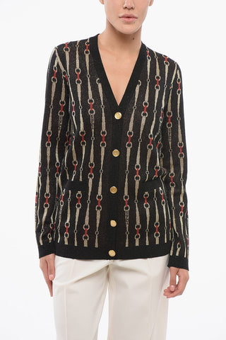Morset Motif Lurex Cardigan