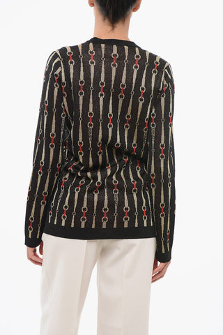 Morset Motif Lurex Cardigan