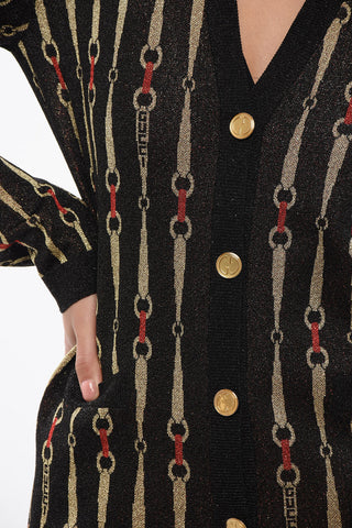 Morset Motif Lurex Cardigan