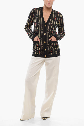 Morset Motif Lurex Cardigan
