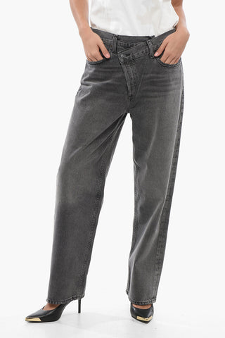 Regular Fit SYNCHRONIZE Jeans with Asymmetrical Buttoning 21,5cm