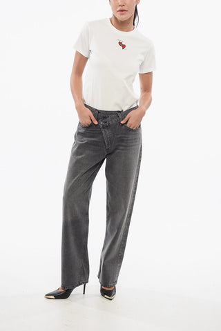 Regular Fit SYNCHRONIZE Jeans with Asymmetrical Buttoning 21,5cm