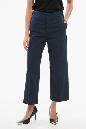 Pantaloni in Cotone Stretch a Tinta Unita con Passanti