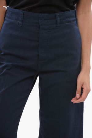 Pantaloni in Cotone Stretch a Tinta Unita con Passanti
